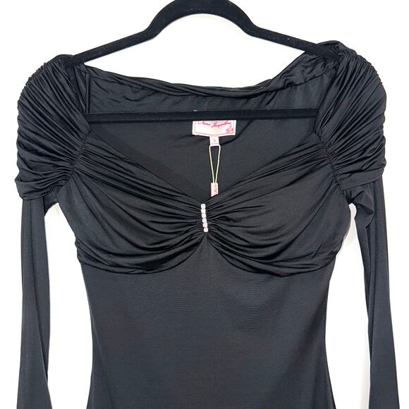 NWT Nana Jacqueline Black Olivia Long Sleeve Mini Dress Size Small - Picture 3 of 16